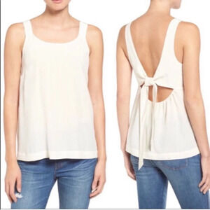 Madewell Silk Lookout Back-Tie Tank Top - Ivory Size Small